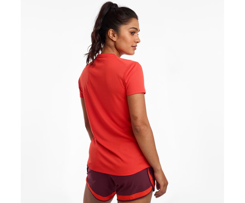 Saucony Stopwatch Short Sleeve Women's Shirts Red | Canada 301GSOL